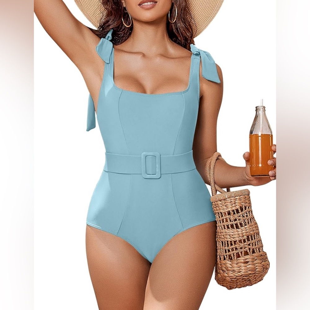 Elegant Blue Women's One Piece Swimsuit